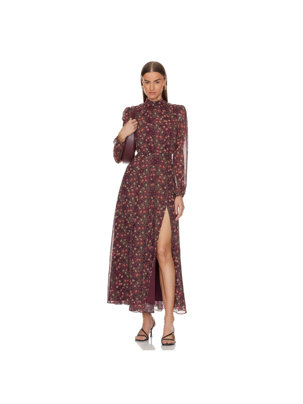 Saloni Akina Wine Jacqui-B Dress, Size: 12